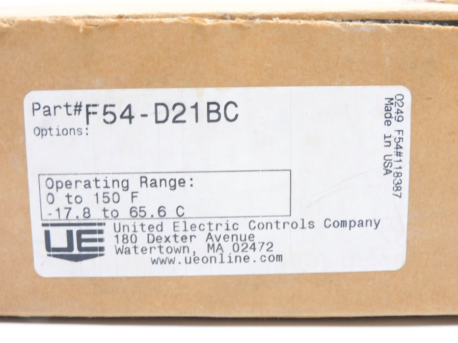 UNITED ELECTRIC F54-D21BC 0-150'F -17.8-65.6'C NSMP