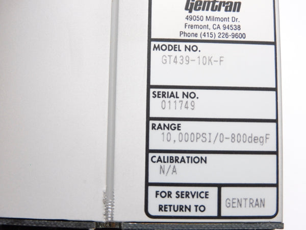 GENTRAN GT439-10K-F 0-800'F 10000PSI NUPI