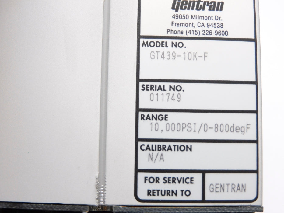 GENTRAN GT439-10K-F 0-800'F 10000PSI NUPI