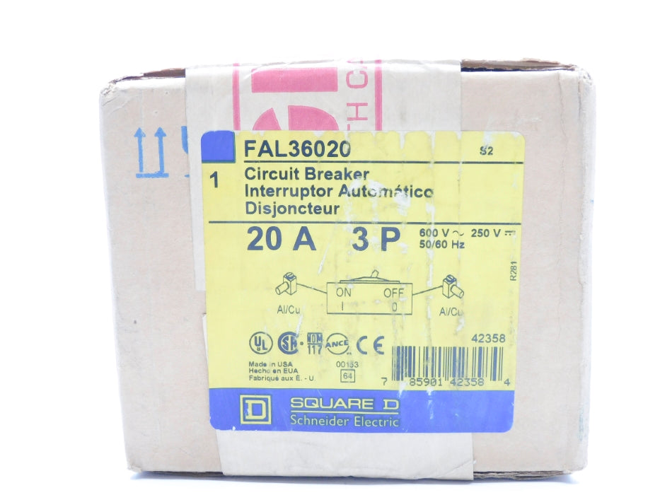 SQUARE FAL36020 20A 600/250V NSFS