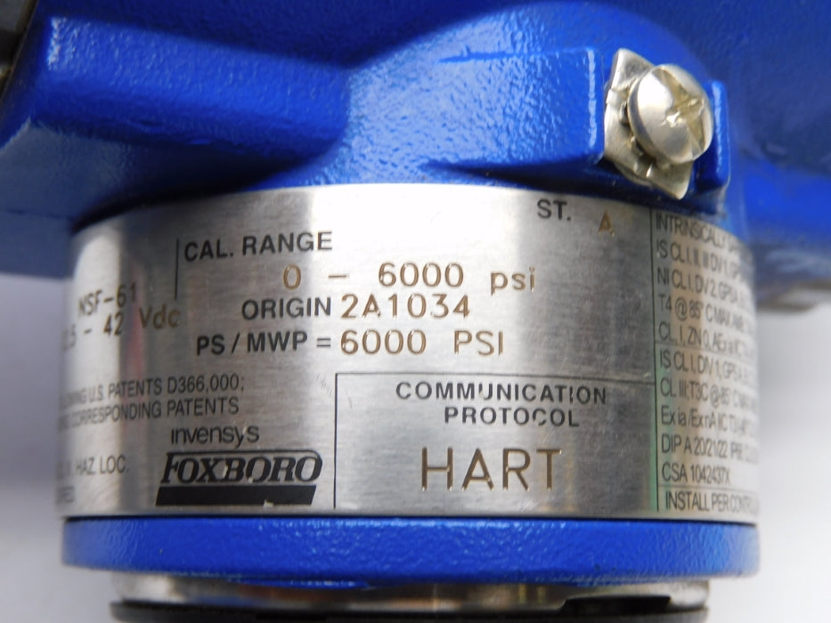 FOXBORO IGP10-T22F1F-L1 0-6000PSI NSNP