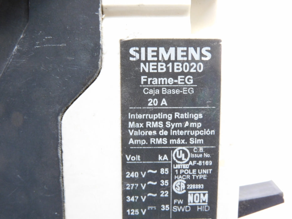 SIEMENS NEB1B020 347V 20A UNMP