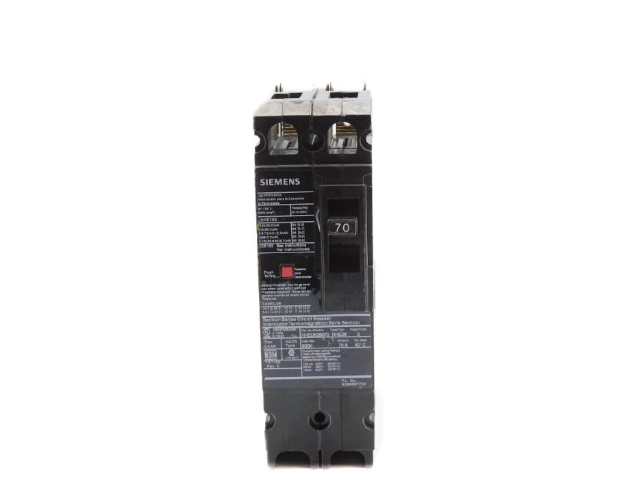 SIEMENS HHED62B070 70A 600V UNMP