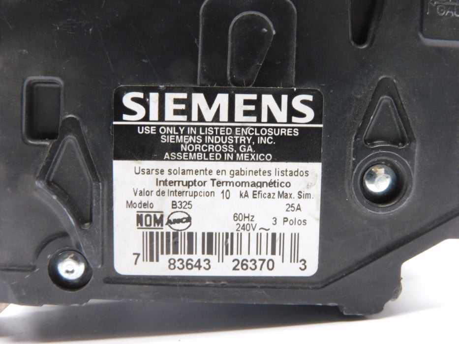 SIEMENS B325 25A 240V UNMP