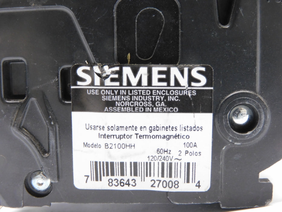 SIEMENS B2100HH 120/240V 100A UNMP