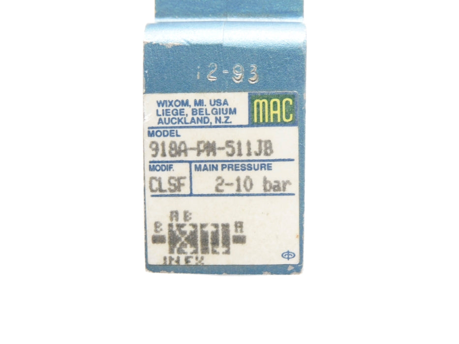 MAC 918A-PM-511JB 24VDC 25-150PSI UNMP