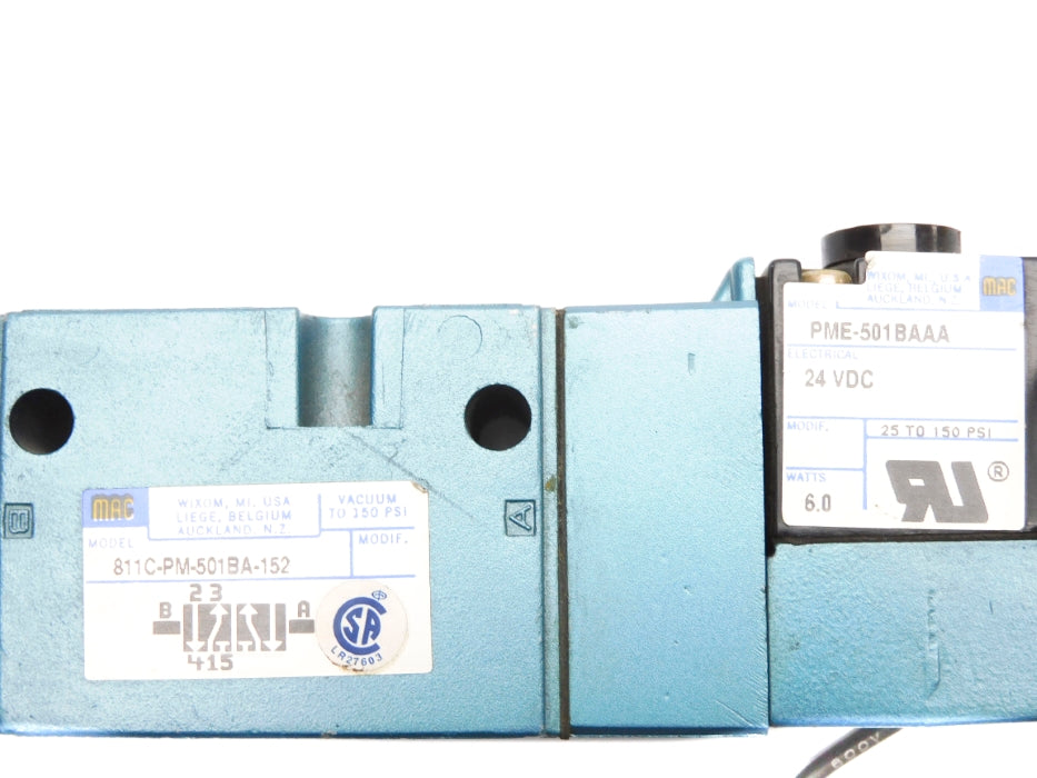 MAC 811C-PM-501BA-152 24VDC 25-150PSI UNMP