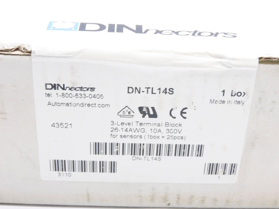 DINNECTORS DN-TL14S (PKG OF 25) NSFS