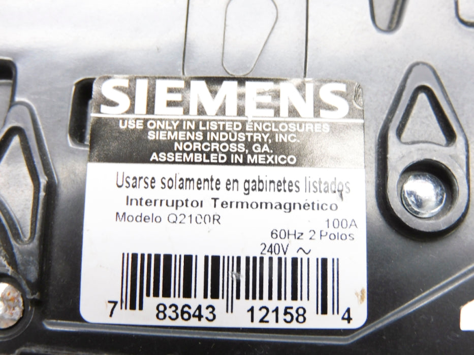 SIEMENS Q2100R 100A 240V (AS PICTURED) NSNP