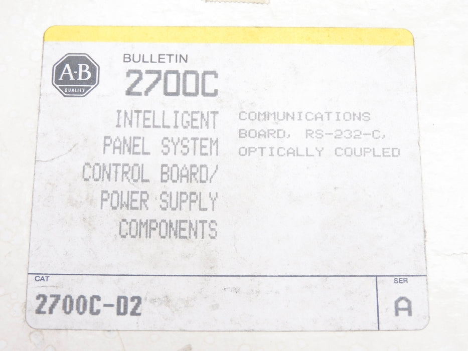 INDUSTRIAL SPARE PART 2700C-D2 SER. A (WH/YL) NSMP