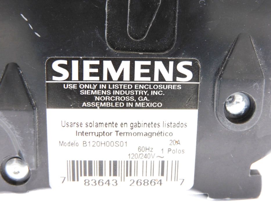 SIEMENS B120H00S01 20A 120/240V UNMP
