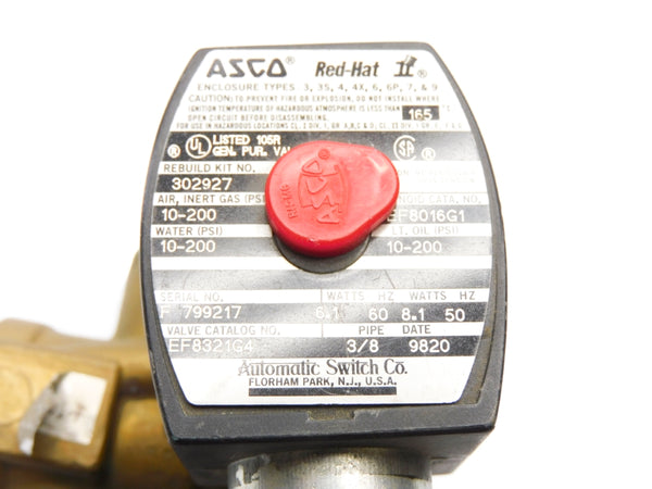 ASCO EF8321G4 110/120V 10-200PSI 3/8" UNMP