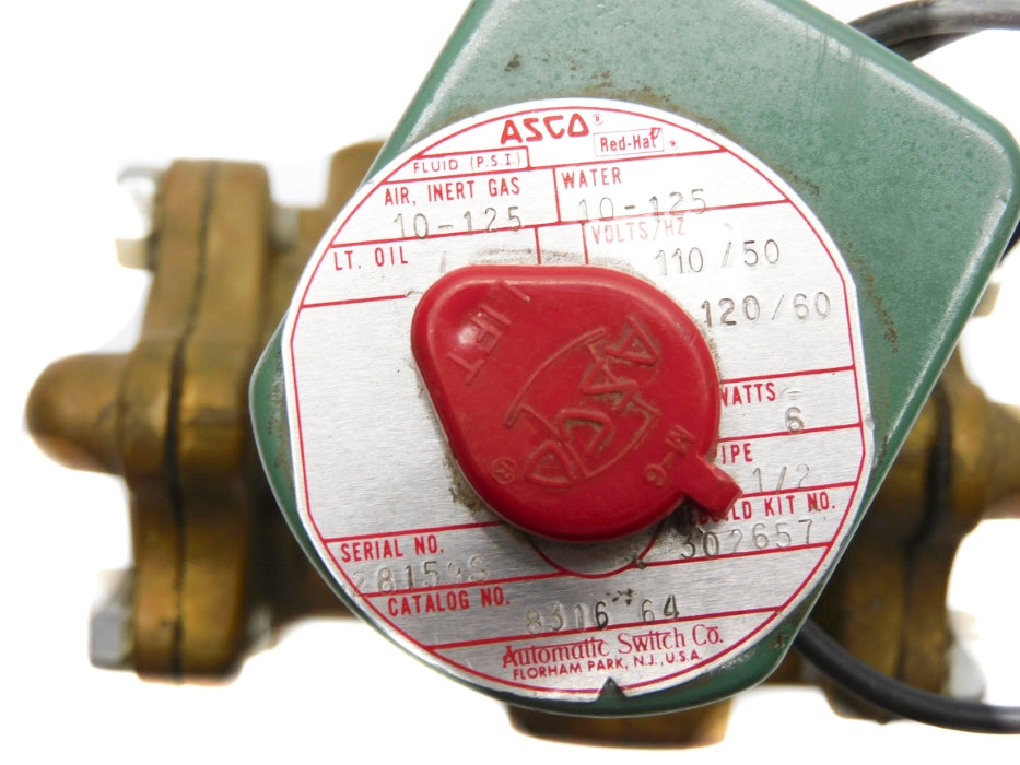 ASCO 831664 110/120V 10-125PSI 1/2" UNMP