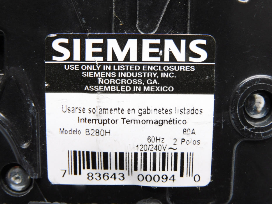 SIEMENS B280H 80A 120/240V (AS PICTURED) UNMP