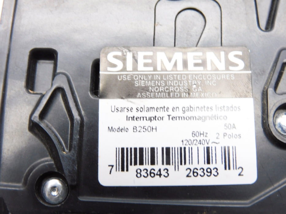 SIEMENS B250H 50A 120/240V UNMP