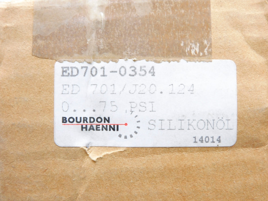 BOURDON HAENNI ED701/J20.124 ED701-0354 0-75PSI NSMP