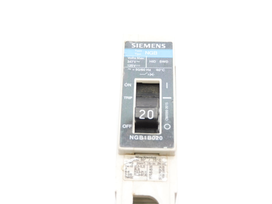 SIEMENS NGB1B020 20A 347/125V (AS PICTURED) UNMP