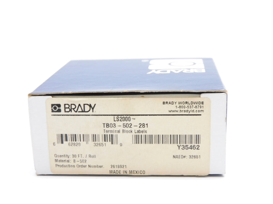 BRADY TB03-502-281 NSMP