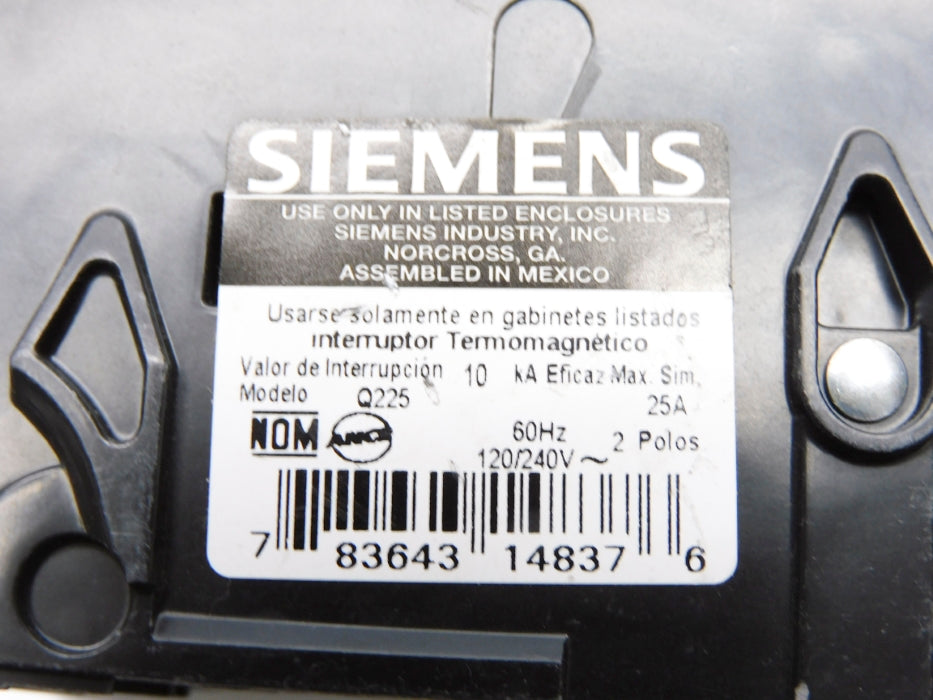 SIEMENS Q225 25A 120/240V (AS PICTURED) NSNP