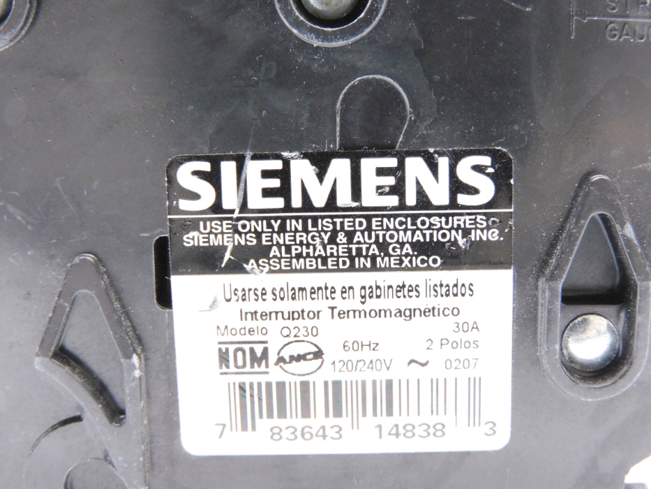SIEMENS Q230 30A 120/240V (AS PICTURED) NSNP
