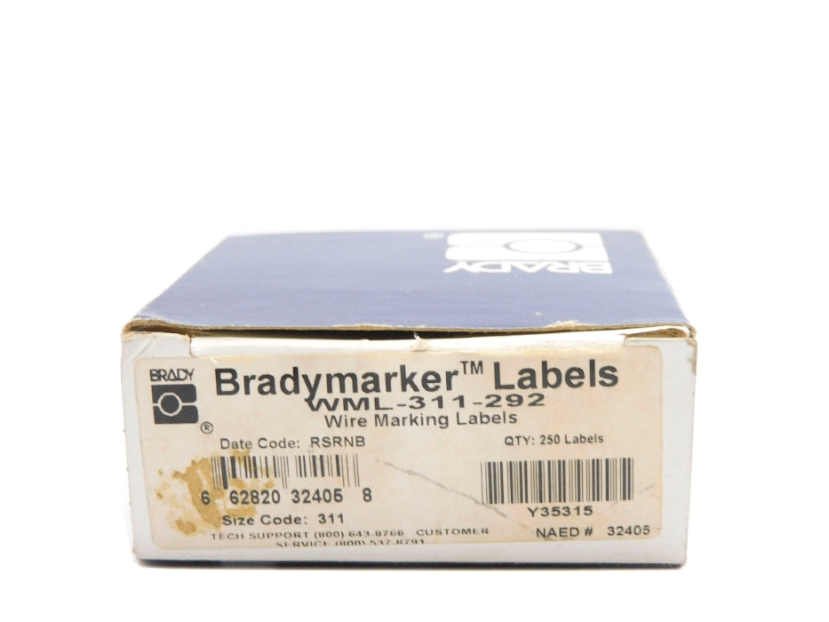 BRADY WML-311-292 (PKG OF 250) NSMP