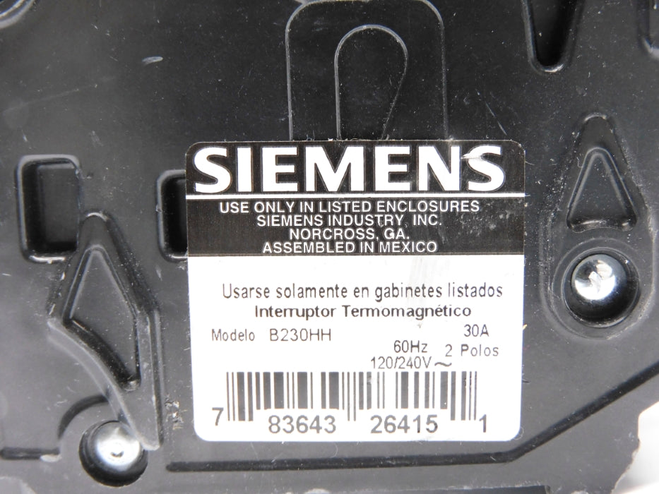SIEMENS B230HH 30A 120/240V (AS PICTURED) UNMP