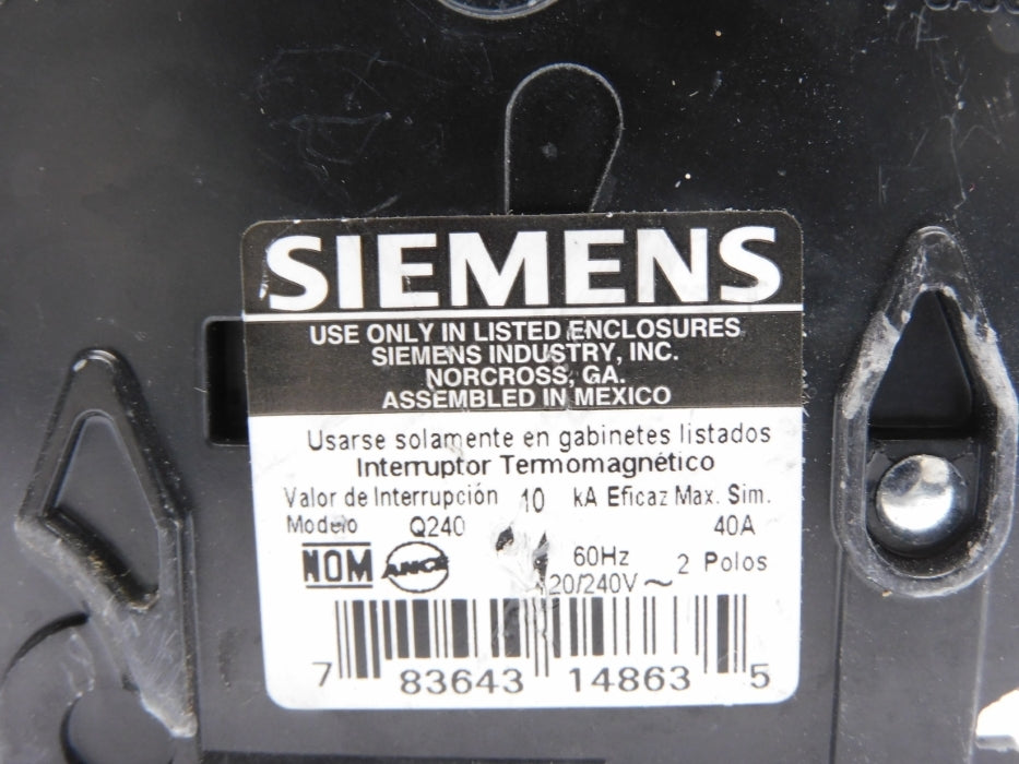 SIEMENS Q240 120/240V 40A UNMP