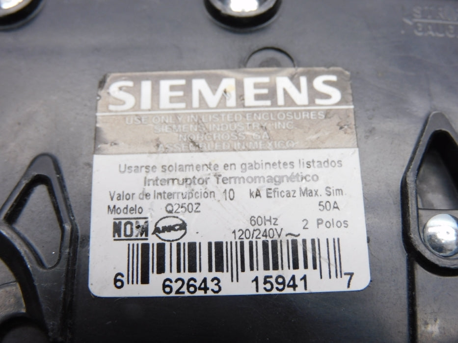SIEMENS Q250Z 50A 120/240V UNMP
