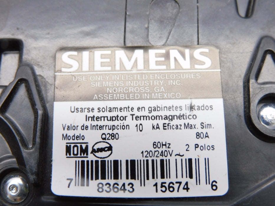 SIEMENS Q280 80A 120/240V UNMP