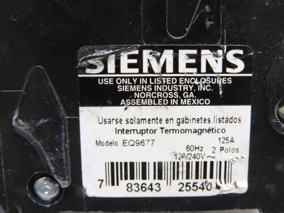SIEMENS EQ9677 125A 120/240V (AS PICTURED) UNMP