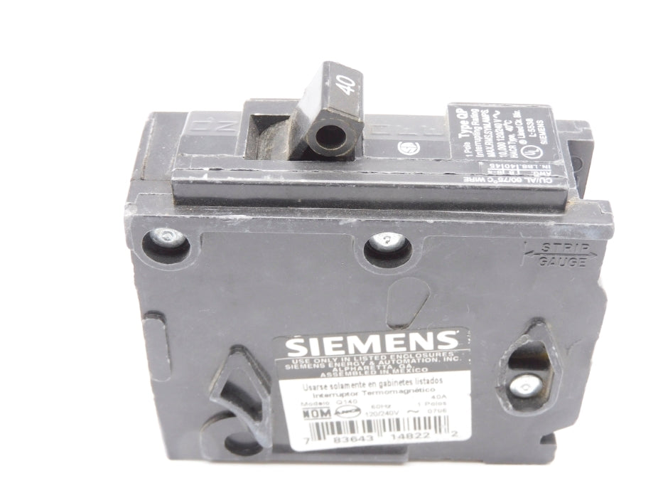 SIEMENS Q140 40A 120/240V (AS PICTURED) UNMP