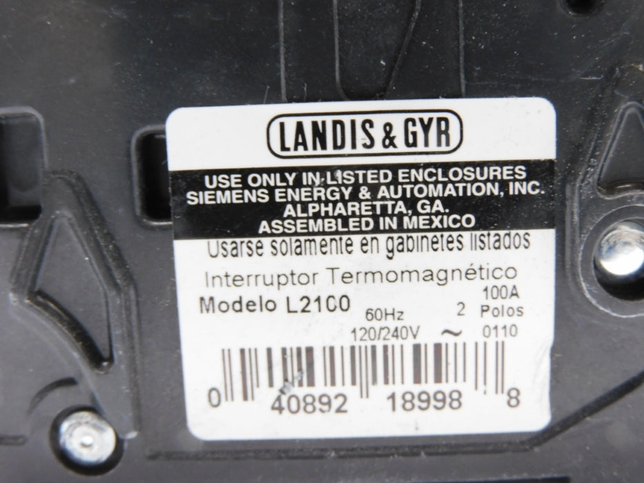 LANDIS&GYR L2100 100A 120/240V (AS PICTURED) UNMP