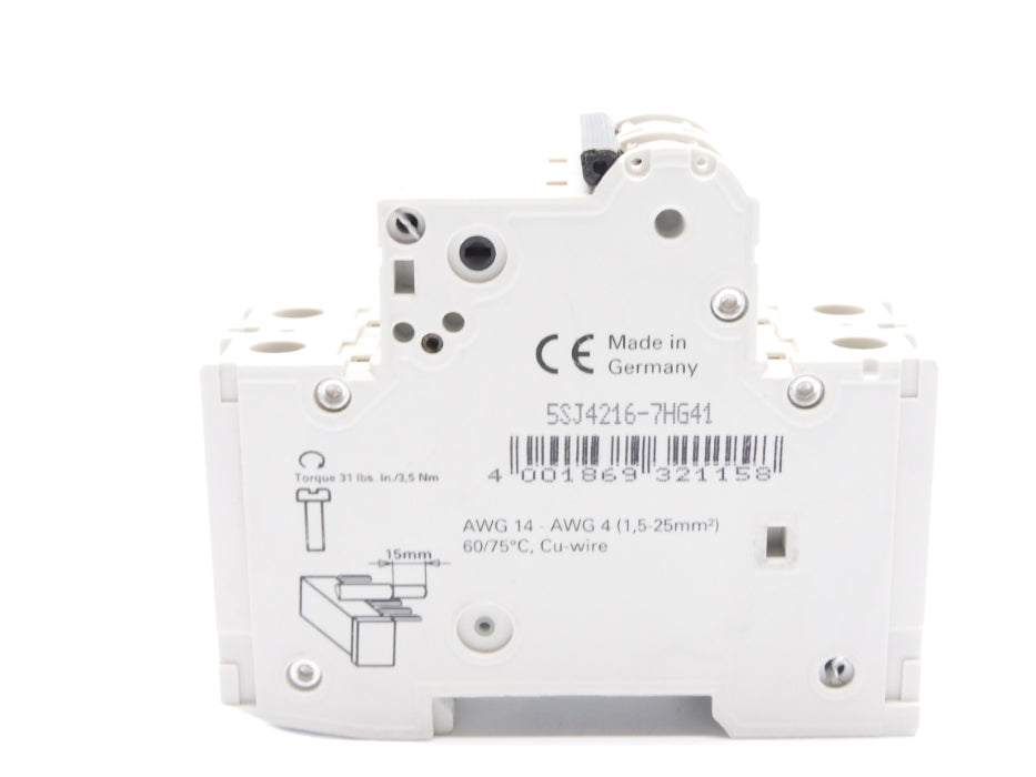 SIEMENS 5SJ4216-7HG41 16A 240VAC/125VDC (AS PICTURED) NSNP