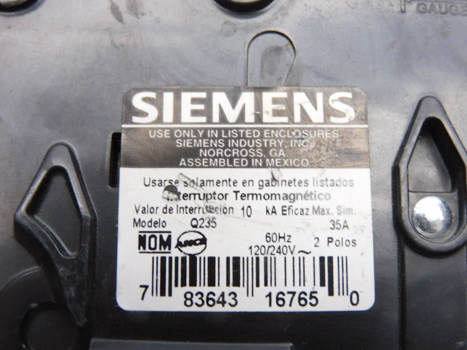 SIEMENS Q235 120/240V 35A UNMP