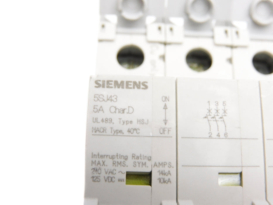 SIEMENS 5SJ4311-8HG41 5A 240VAC/125VDC NSNP