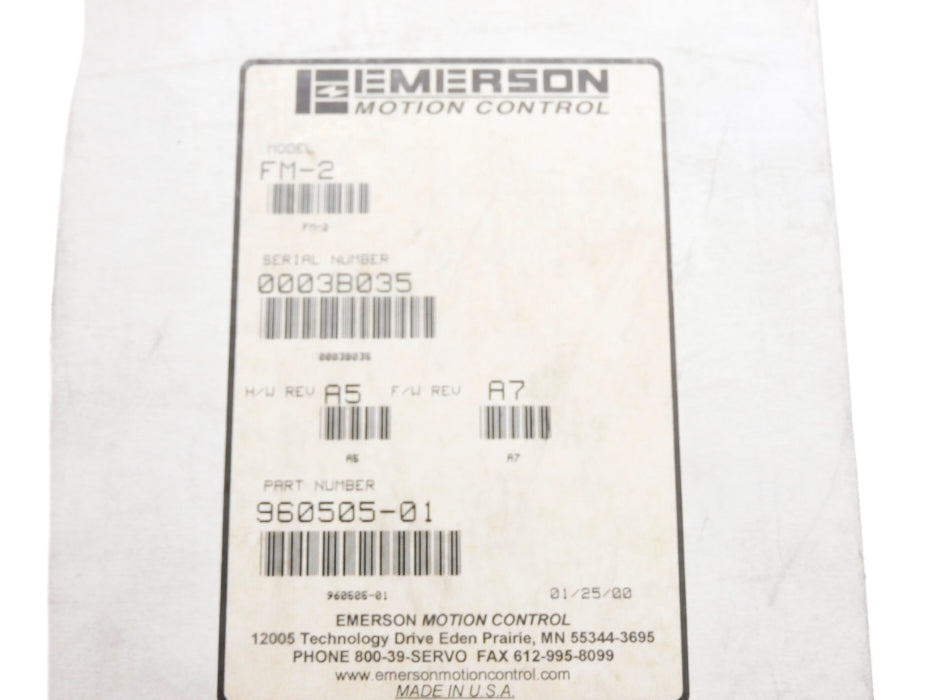EMERSON 960505-01 FM-2 NSMP