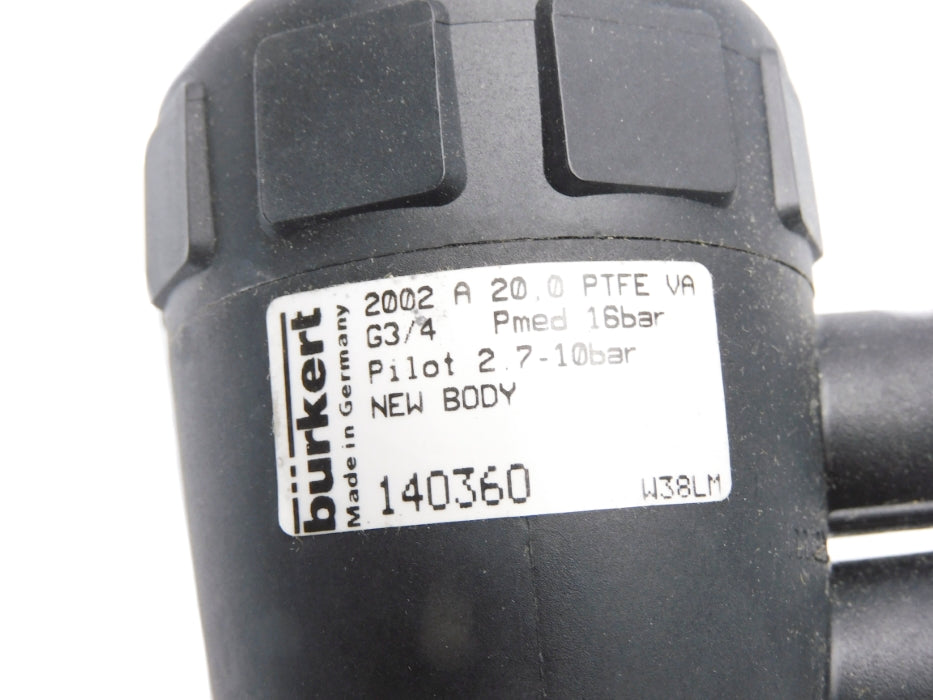 BURKERT 2002A20,0PTFEVAG3/4 140360 3/4" NSMP