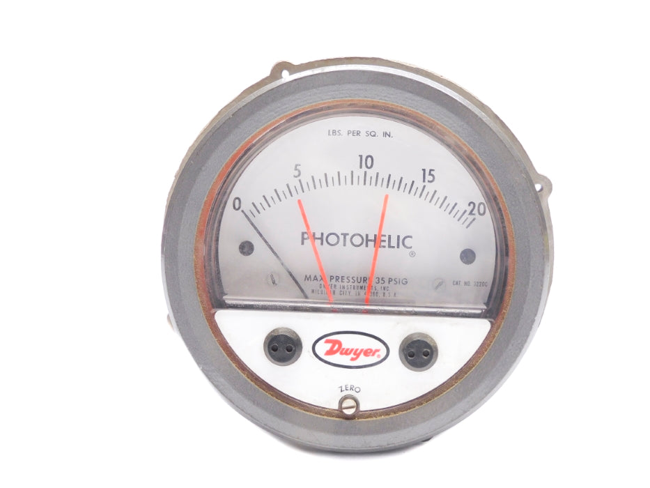 DWYER 3220C 35PSI 0-20" UNMP
