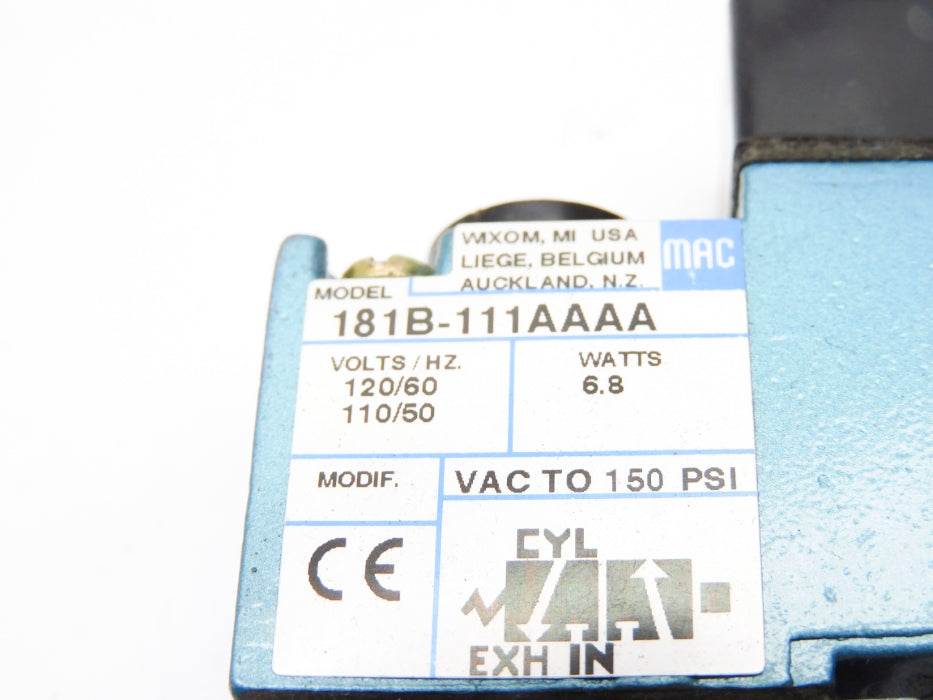 MAC 181B-111AAAA 120/60 110/50 150PSI NSMP