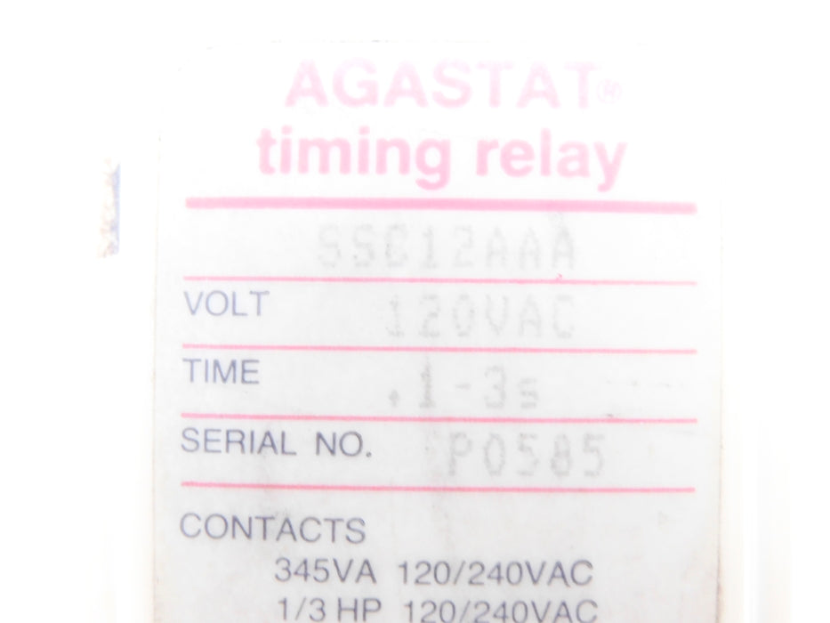 AGASTAT SSC12AAA 120VAC .1-3S UNMP