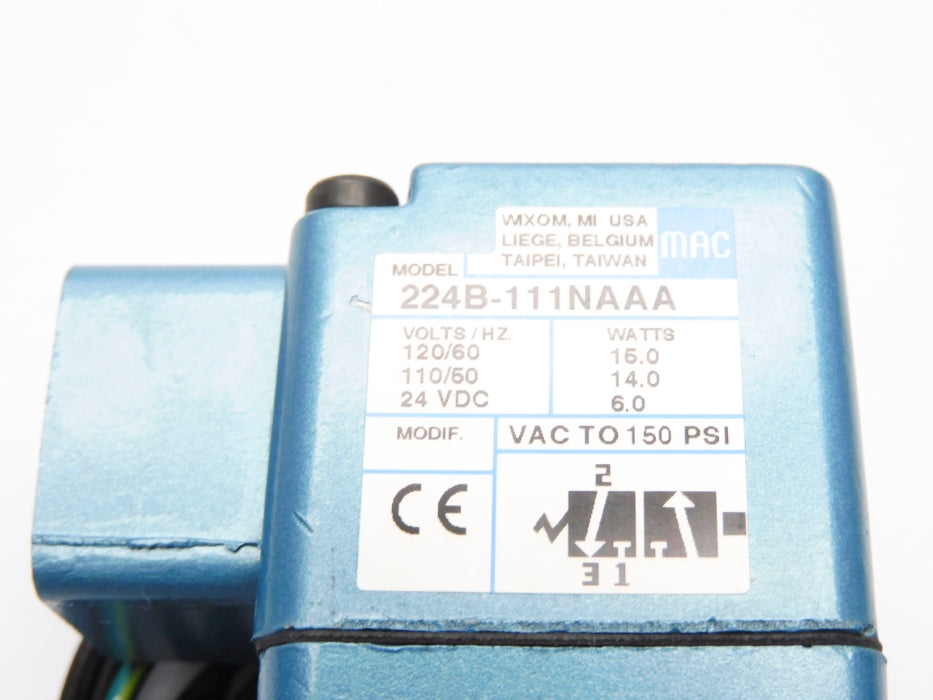 MAC 224B-111NAAA 120/60 110/50 24VDC 150PSI NSMP