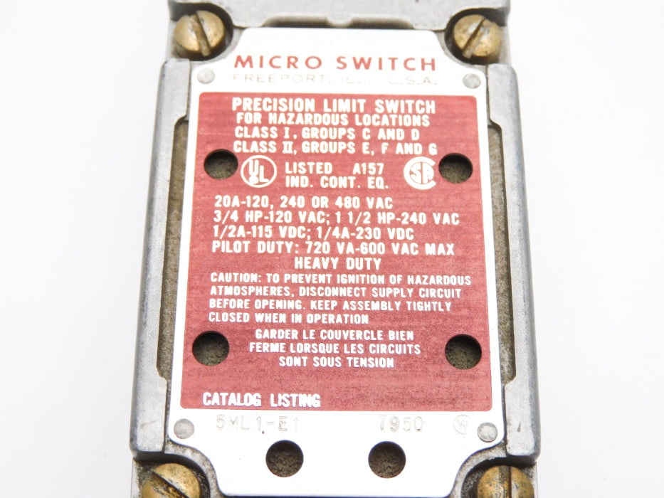 MICRO SWITCH 5ML1-E1 (GREY) UNMP