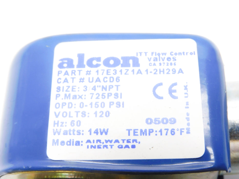 ALCON 17E31Z1A1-2H29A 120V 0-150PSI 3/4" NSMP