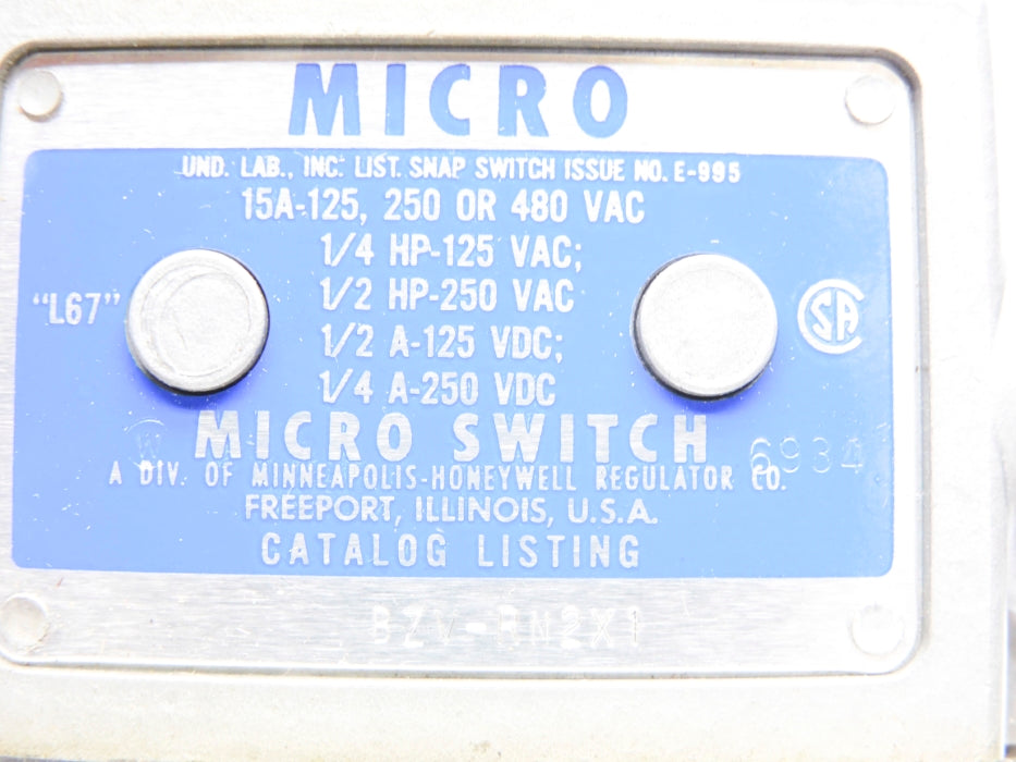 MICRO SWITCH BZV-RN2X1 (GREY) NSNP