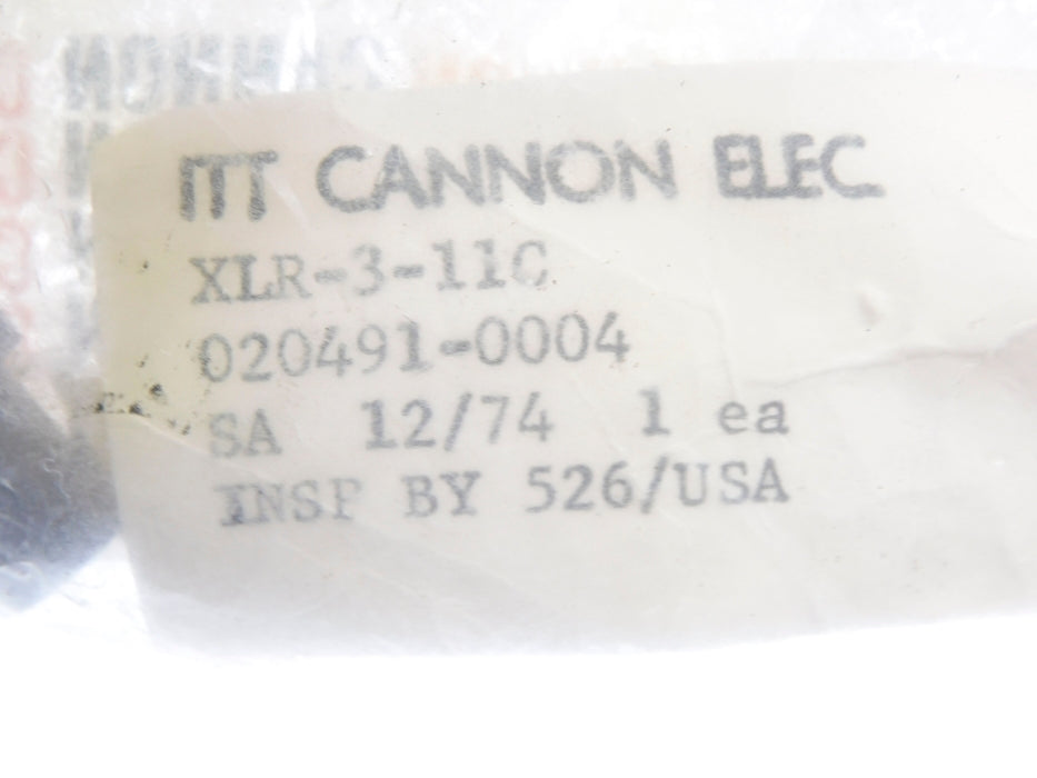 ITT CANNON XLR-3-11C 020491-0004 NSMP
