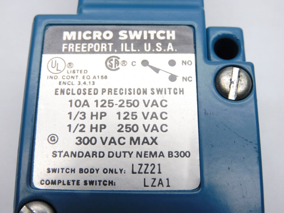 MICRO SWITCH LZA1 300VAC 10A NSNP