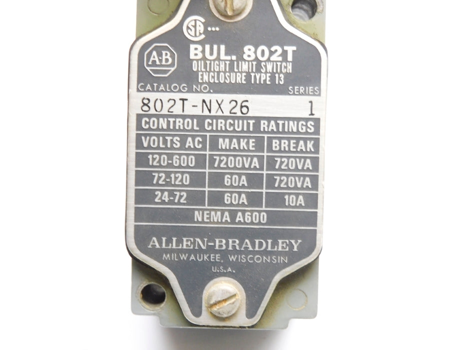 INDUSTRIAL SPARE PART 802T-NX26 SER. 1 120-600VAC 60A UNMP