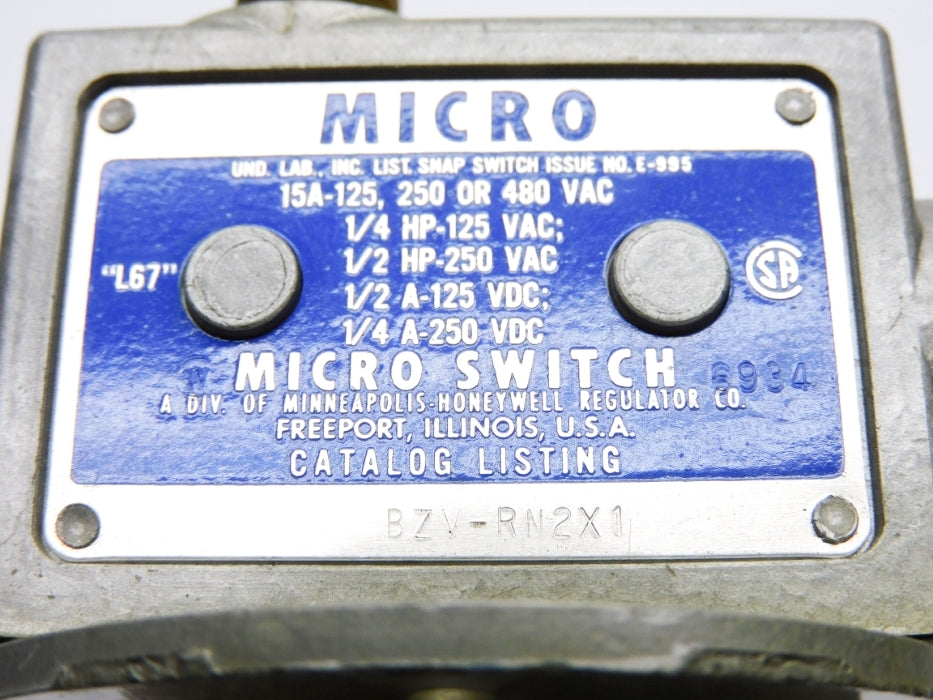 MICRO SWITCH BZV-RN2X1 (GRAY) (AS PICTURED) NSNP