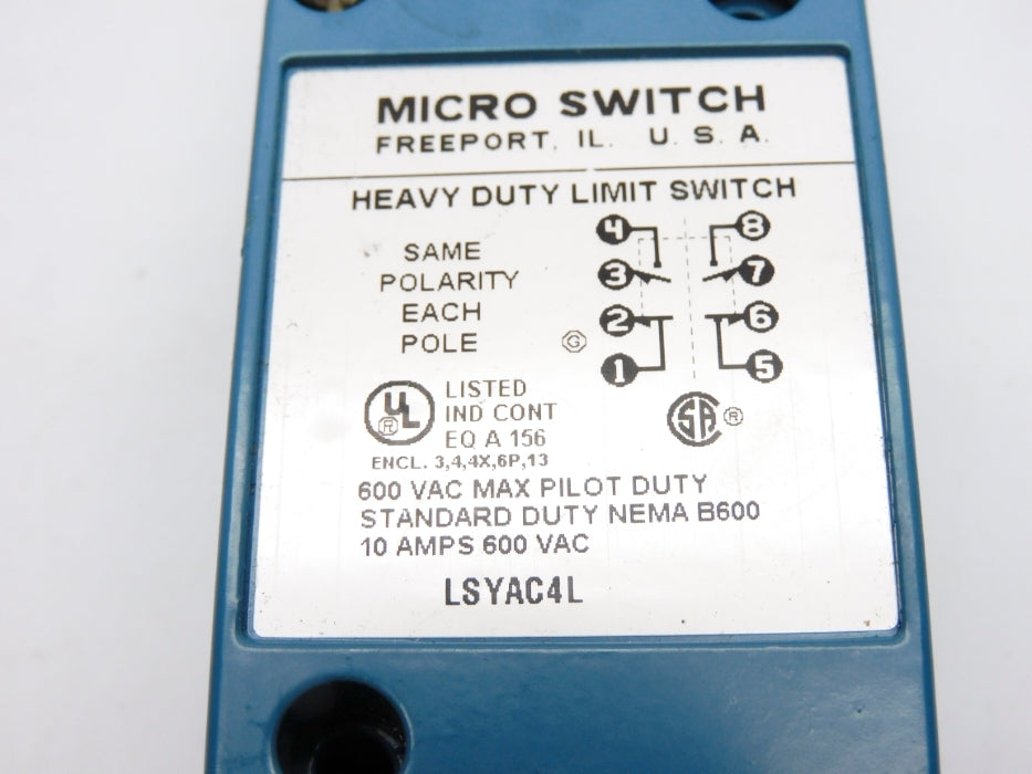 HONEYWELL LSYAC4L 600VAC 10A NSMP