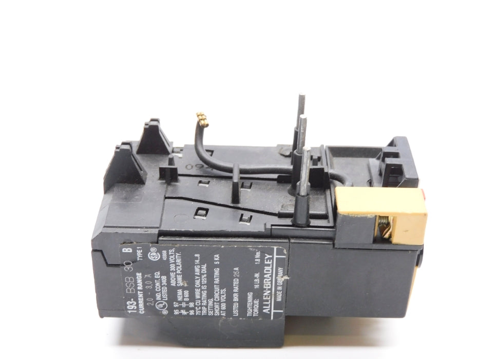 INDUSTRIAL SPARE PART 193-BSB30 SER. B 600V 2.0-3.0A UNMP